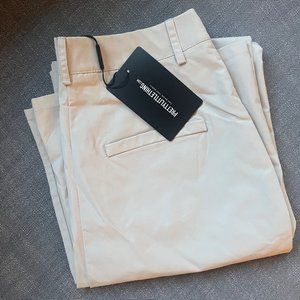 PrettyLittleThing Stone Peach Skin Straight Leg Trousers Size Us 4 NWT